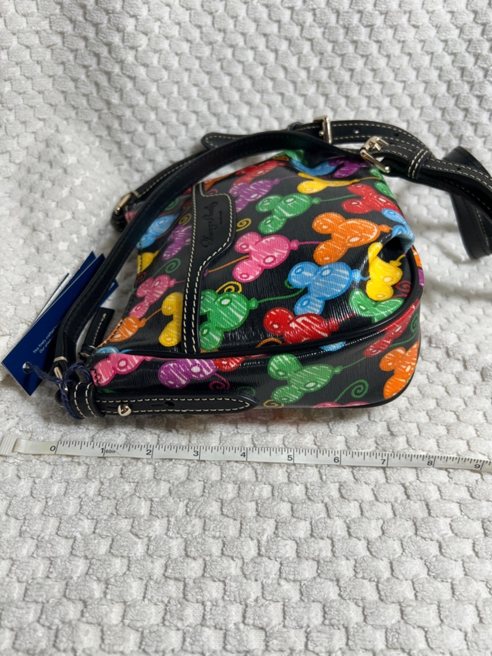 Dooney & Bourke Black Crossbody with Bright Multi Mickey Balloon Print - Picture 5 of 10